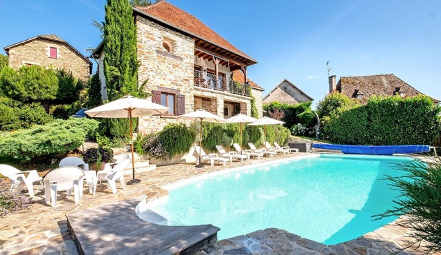 Stone house with pool and garden